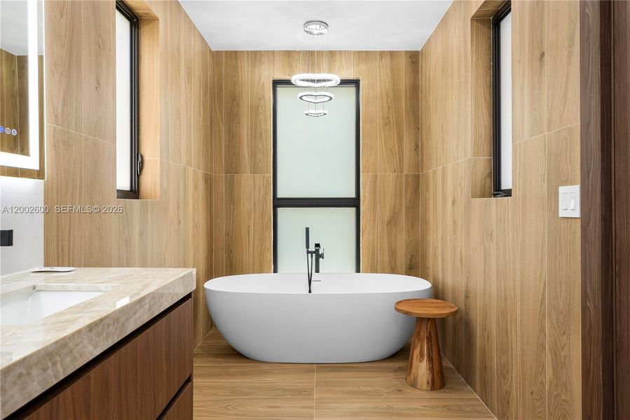 Furnished interior view inside a new home in , Miami (Image 55).