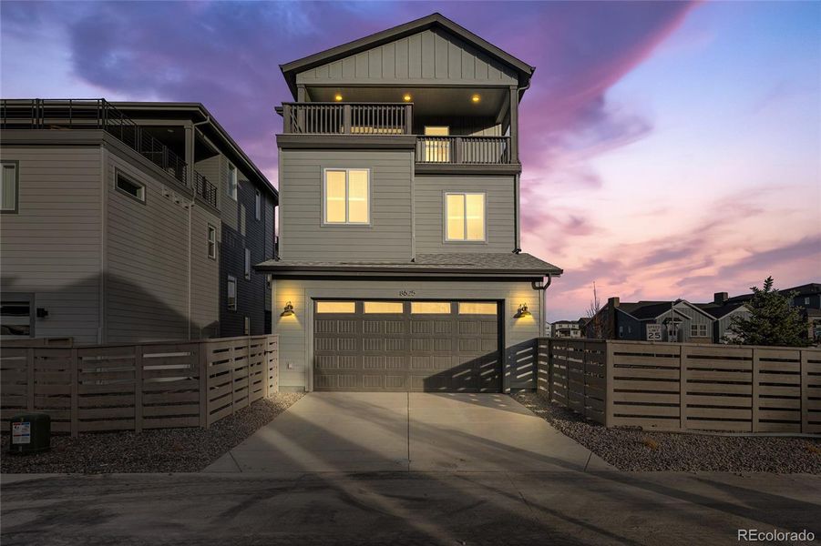 Front exterior of a new home in Sterling Ranch Apex Collection, Littleton, CO, highlighting curb appeal (Image 2).
