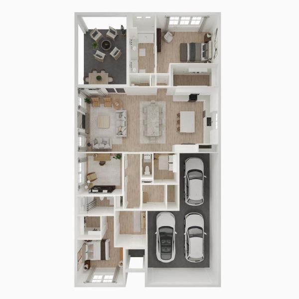 2D floor plan layout for the Taylor by K. Hovnanian® Homes in K. Hovnanian's® Four Seasons at Wylder, Port St. Lucie, FL (Image 4). 2D floor plan layout for the Taylor by K. Hovnanian® Homes in K. Hovnanian's® Four Seasons at Wylder, Port St. Lucie, FL (Image 4).