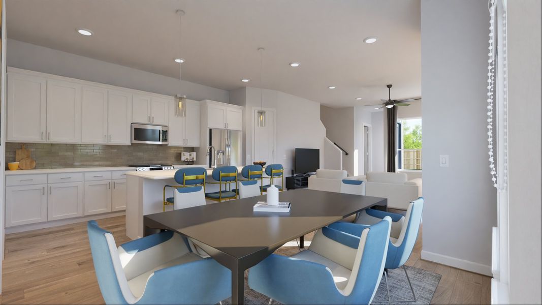 Representative furnished interior of a home built from the Aria Grace by New Home Co. in The Duets Collection at Novel, Austin (Image 6). Representative furnished interior of a home built from the Aria Grace by New Home Co. in The Duets Collection at Novel, Austin (Image 6).