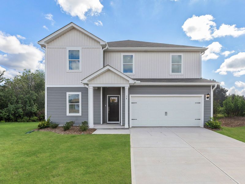 Front exterior of the Chatham floorplan at a Meritage Homes community in Angier, NC.