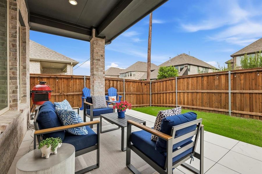 Exterior details and patio area of a home in Estates at Stacy Crossing, McKinney (Image 2).