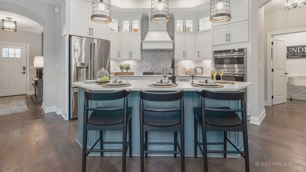 Furnished interior view inside a new home in The Courtyards at Hodges Farm, Charlotte (Image 10).