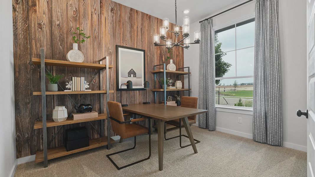 Representative furnished interior of a home built from the Wilson by Chesmar Homes in Lariat, Liberty Hill (Image 3).