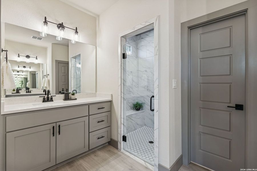 Furnished interior view inside a new home in , Fischer (Image 32).