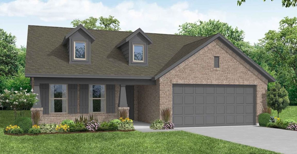 Representative exterior photo of a completed home built from the Lincoln by Impression Homes in Terra Vella, Haslet, TX (Image 9).