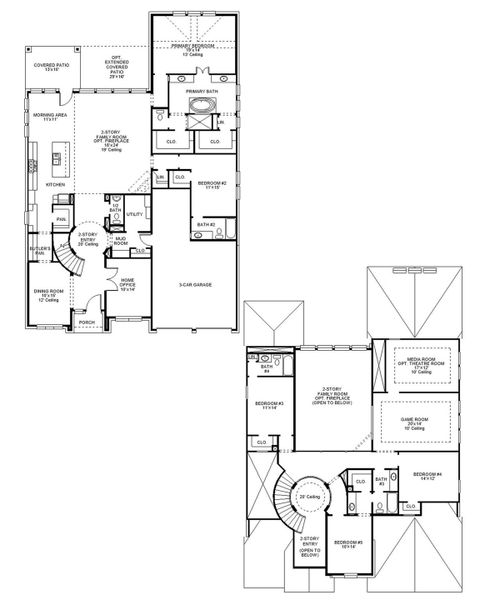 2D floor plan layout of this home in Santa Rita Ranch - Eldorado, Liberty Hill, TX (Image 2). 2D floor plan layout of this home in Santa Rita Ranch - Eldorado, Liberty Hill, TX (Image 2).