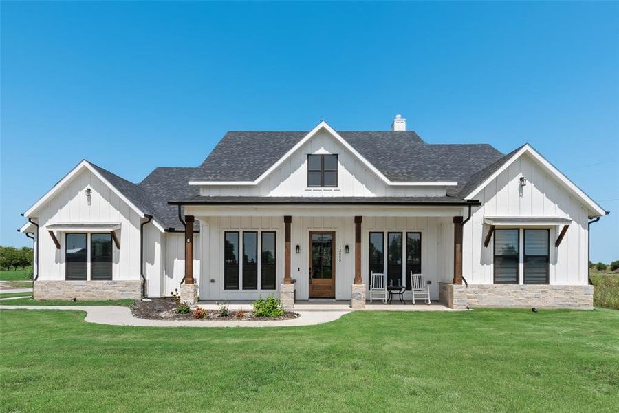 Almost new, this modern farmhouse is less than a year old.