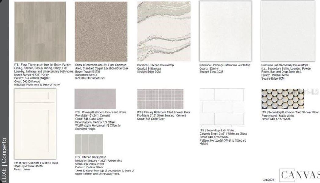 Design selections ~ Home is under construction, selections are subject to change Design selections ~ Home is under construction, selections are subject to change