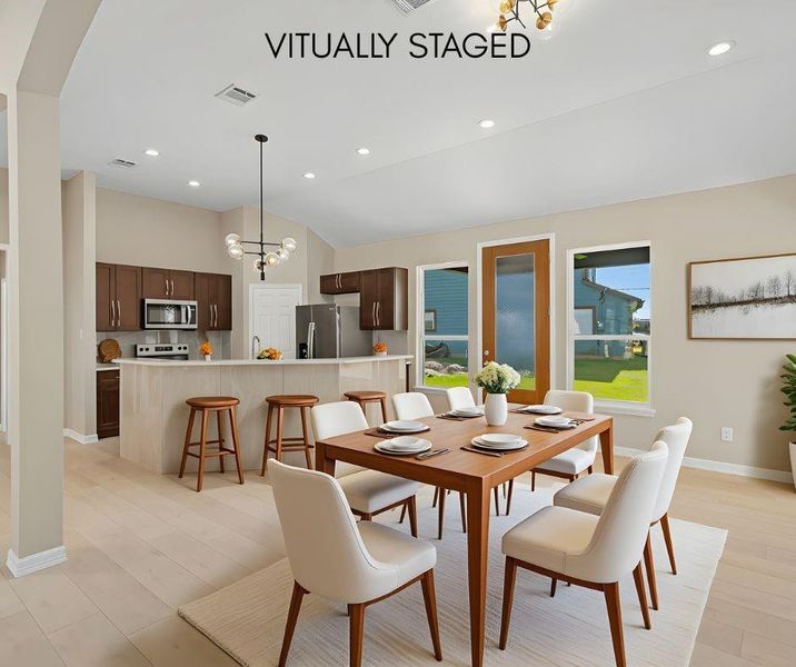 Virtually staged to highlight how this space can be furnished and enjoyed.