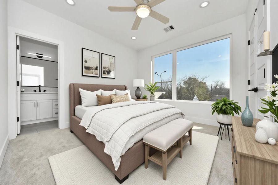 Virtually staged third bedroom on the second floor