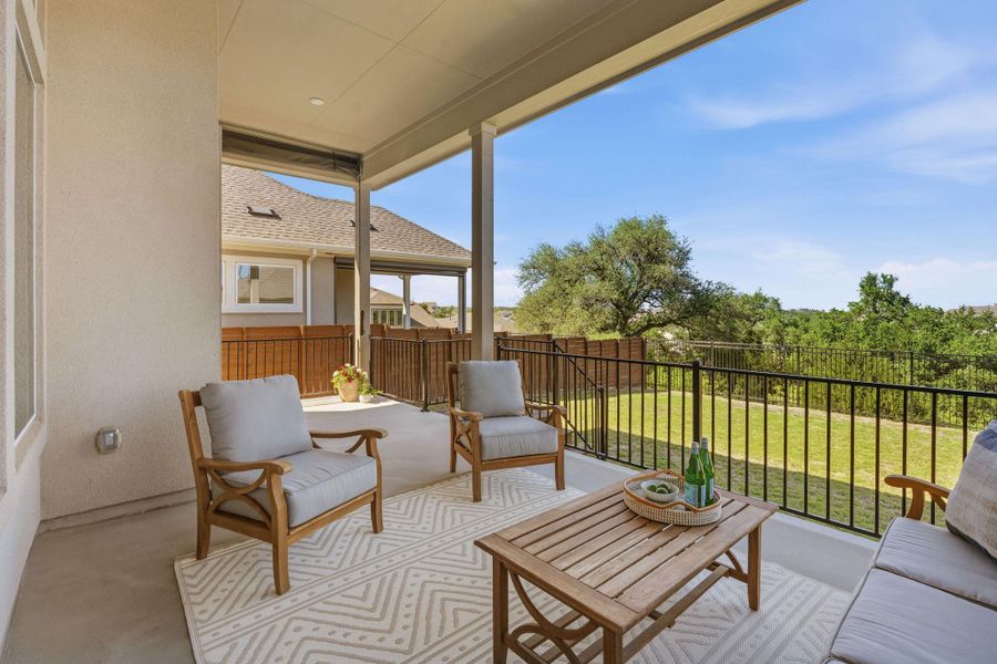 Balcony with an outdoor living space Balcony with an outdoor living space