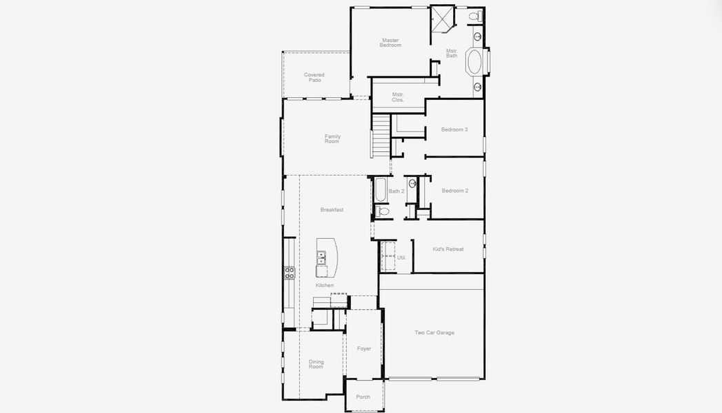 2D floor plan layout for the Kilgore IV by Coventry Homes in Hillside Village 50', Celina, TX (Image 2). 2D floor plan layout for the Kilgore IV by Coventry Homes in Hillside Village 50', Celina, TX (Image 2).