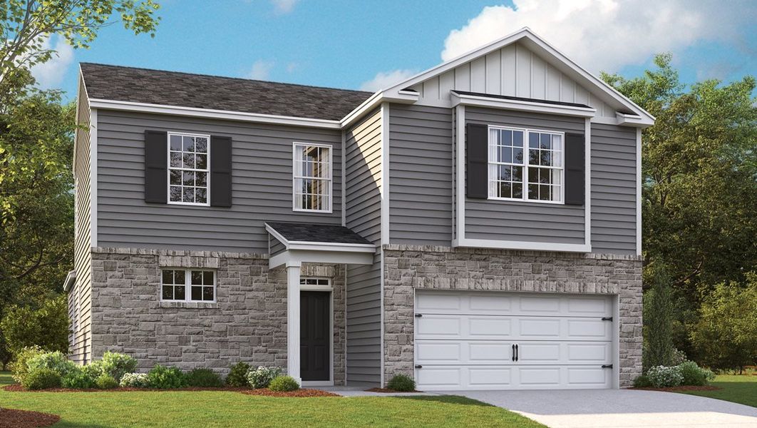 Representative exterior photo of a completed home built from the BELFORT by D.R. Horton in Hartmann Crossing, Lebanon, TN (Image 2).