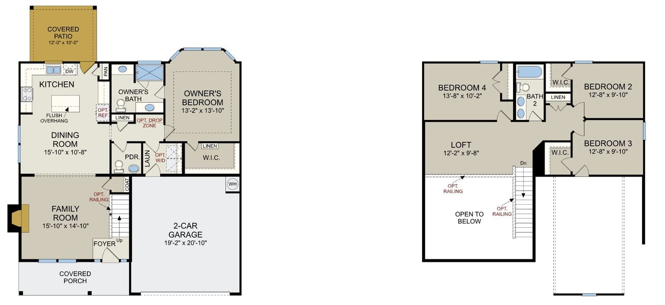 2D floor plan layout of this home in The Glen, Fayetteville, NC (Image 6).