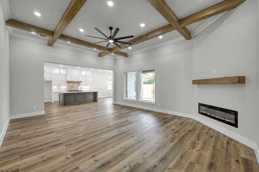 The modern and easy to use fireplace serves as the focal point of the inviting living space. The modern and easy to use fireplace serves as the focal point of the inviting living space.