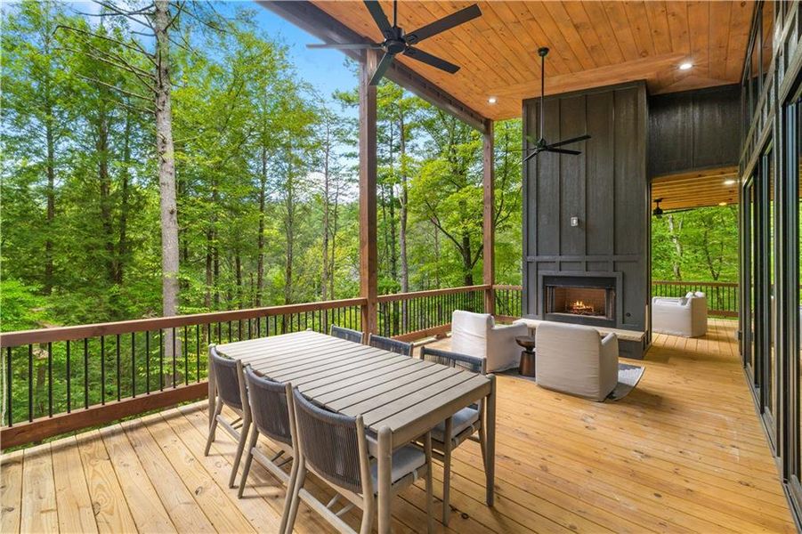 Exterior details and patio area of a home in , Cherry Log (Image 24).