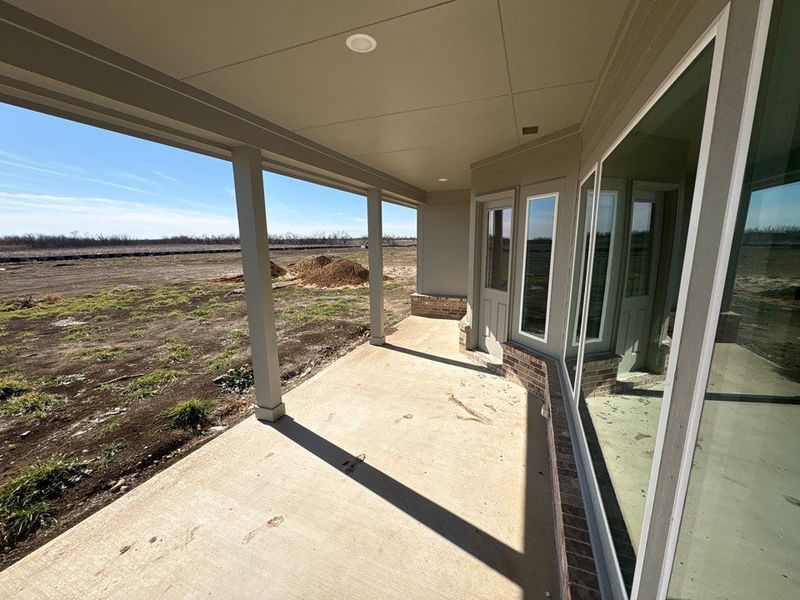 Exterior details and patio area of a home in Clear Sky Addition, Valley View (Image 2). Exterior details and patio area of a home in Clear Sky Addition, Valley View (Image 2).