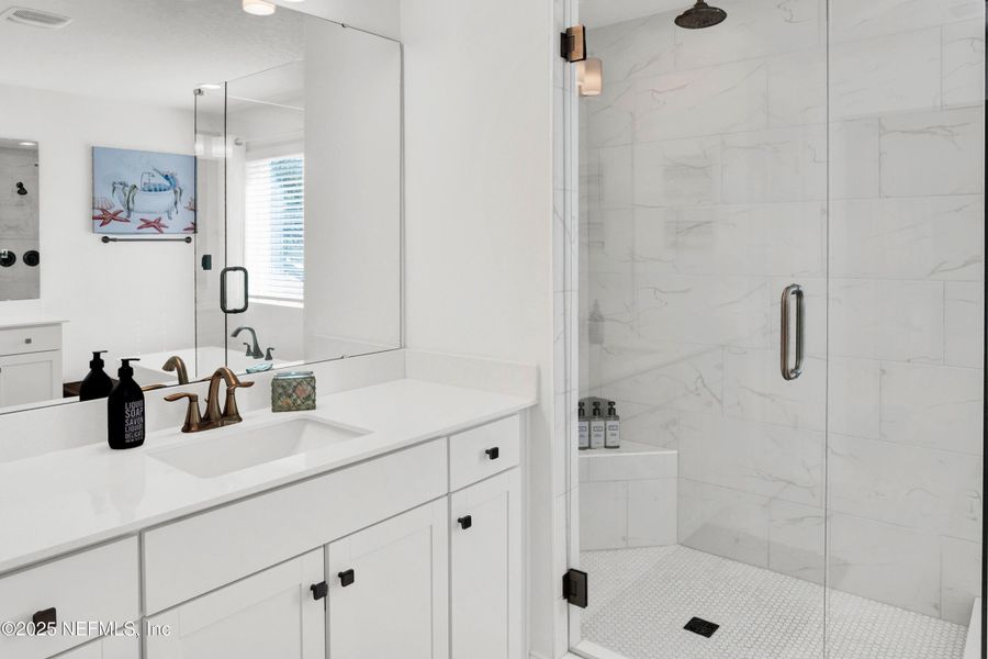 Furnished interior view inside a new home in Seaside Vista, St. Augustine (Image 18). Furnished interior view inside a new home in Seaside Vista, St. Augustine (Image 18).