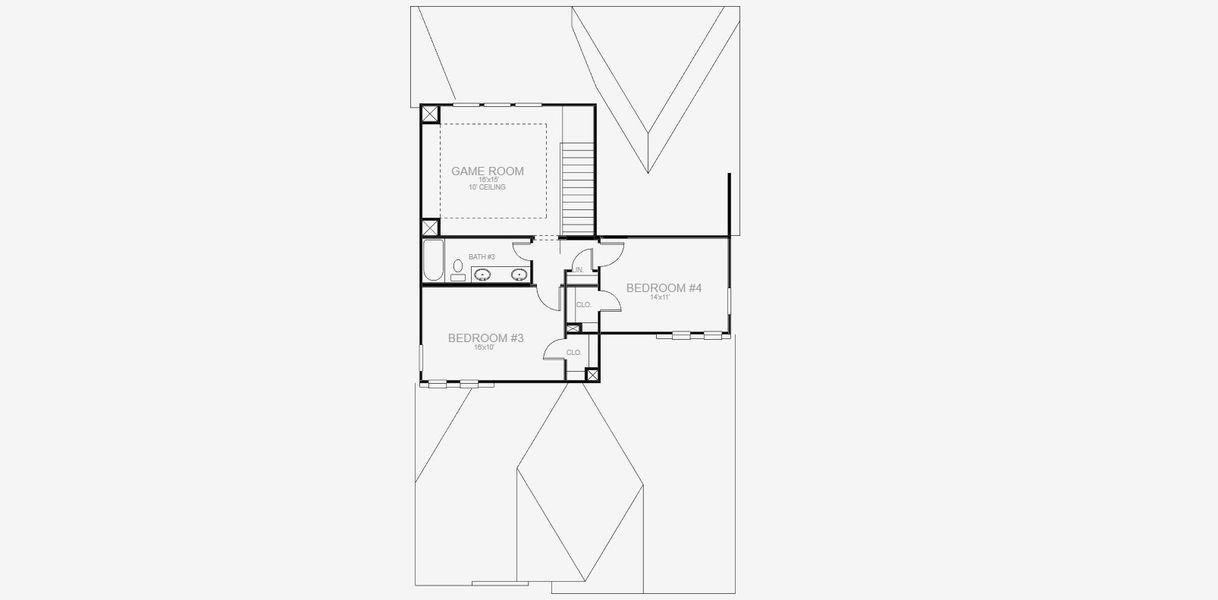 2D floor plan layout for the 2444W by Perry Homes in The Parklands 60', Santa Clara, TX (Image 4).