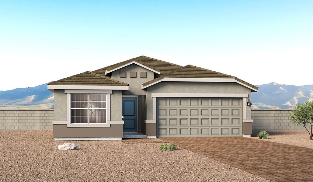 Representative exterior photo of a completed home built from the Gaven - H35G by D.R. Horton in Entrada Del Toro at Rancho Sahuarita, Sahuarita, AZ (Image 2). Representative exterior photo of a completed home built from the Gaven - H35G by D.R. Horton in Entrada Del Toro at Rancho Sahuarita, Sahuarita, AZ (Image 2).