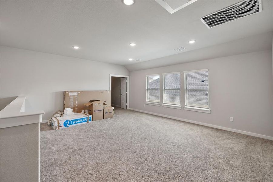 Recreation room featuring carpet floors