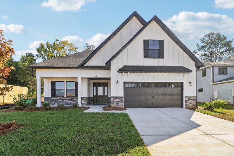 Representative exterior photo of a completed home built from the Audrey II by Great Southern Homes in Collins Cove, Chapin, SC (Image 28).
