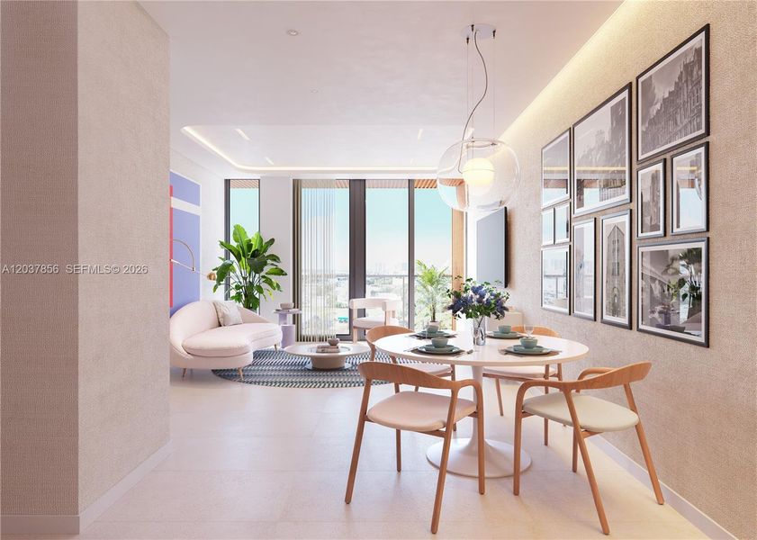 Furnished interior view inside a new home in , Miami (Image 8).