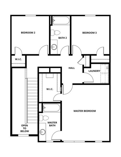 2D floor plan layout of this home in Canyon Ranch, Jarrell, TX (Image 3).
