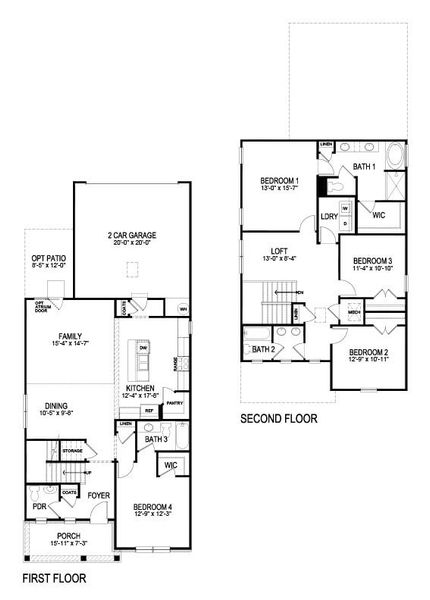 2D floor plan layout for the IRWIN II by D.R. Horton in Braselton Village, Braselton, GA (Image 3).