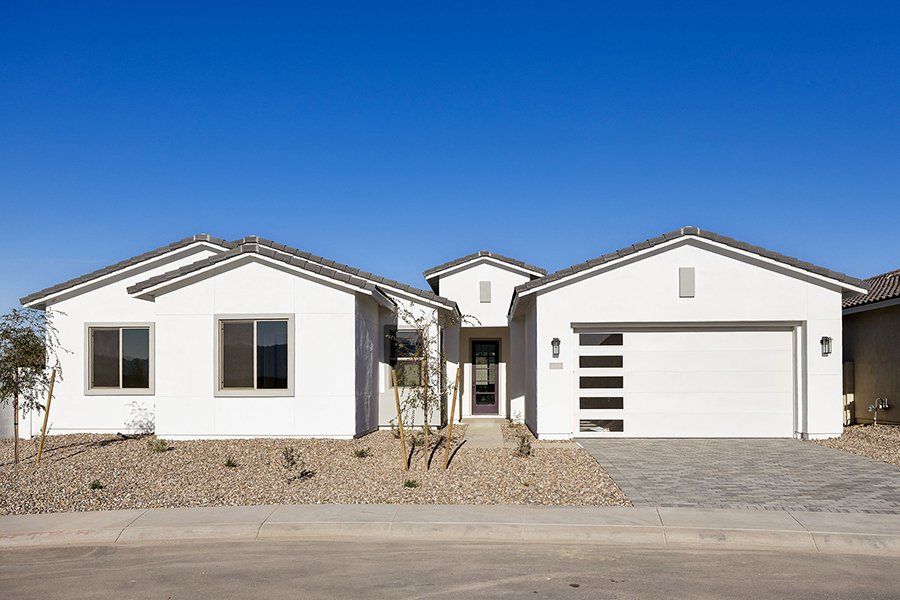 Front exterior of a new home in Salero, Laveen, AZ, highlighting curb appeal (Image 1). Front exterior of a new home in Salero, Laveen, AZ, highlighting curb appeal (Image 1).