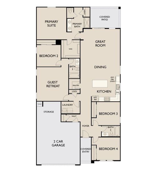 2D floor plan layout for the Lavender by Ashton Woods in Skyline Village, San Tan Valley, AZ (Image 4).