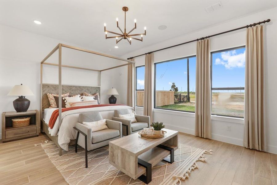 Monterey Model Home primary bedroom.
