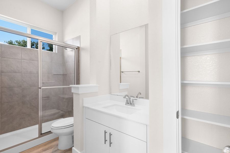 Furnished interior view inside a new home in Lariat, Liberty Hill (Image 34). Furnished interior view inside a new home in Lariat, Liberty Hill (Image 34).