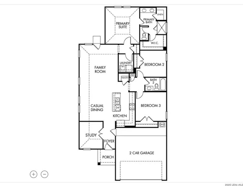2D floor plan layout of this home in Thomas Pond, San Antonio, TX (Image 5).