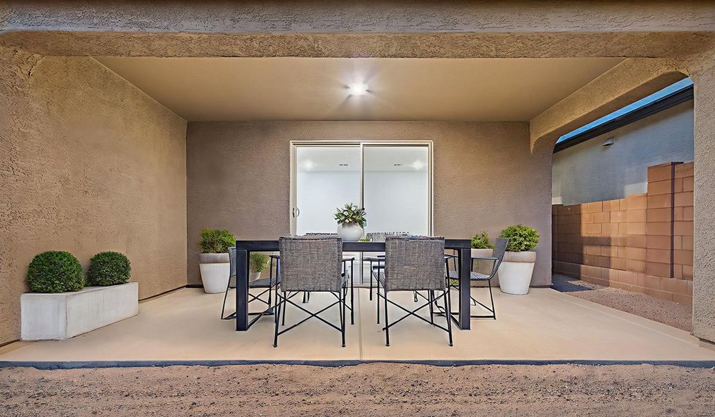 Exterior details and patio area of a home in The Oasis at Rocking K, Vail (Image 25).
