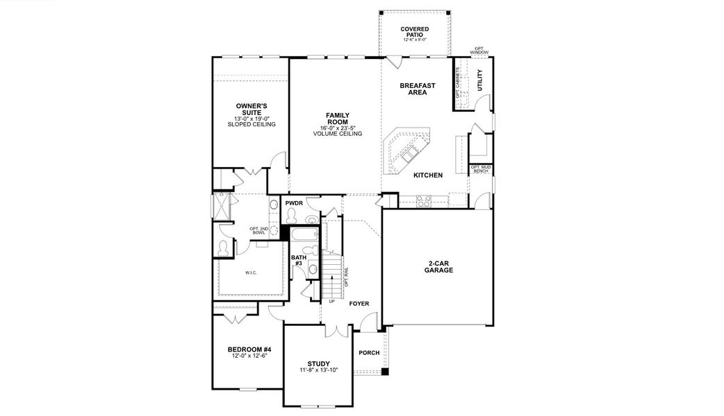 2D floor plan layout for the San Gabriel X Dc by M/I Homes in Berryknoll, Montgomery, TX (Image 3).
