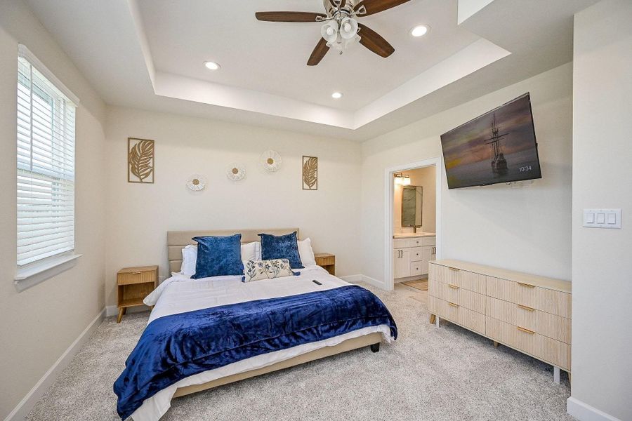 Spacious primary bedroom