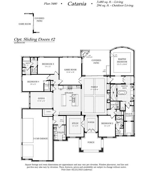 2D floor plan layout of this home in Lakeway Estates, Waxahachie, TX (Image 2).