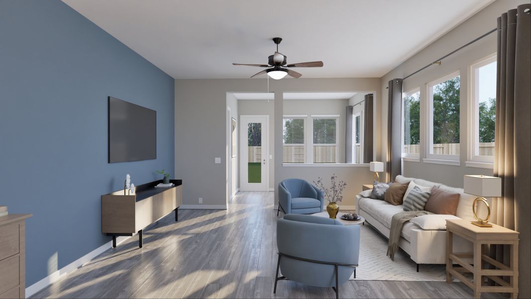 Representative furnished interior of a home built from the Austin by Tricoast Homes in Sunterra 40, Katy (Image 18).