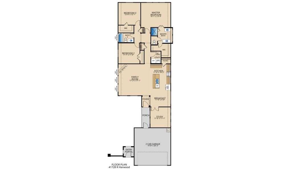 2D floor plan layout for the Harwood by Pacesetter Homes in Leonard Trails, Anna, TX (Image 5). 2D floor plan layout for the Harwood by Pacesetter Homes in Leonard Trails, Anna, TX (Image 5).