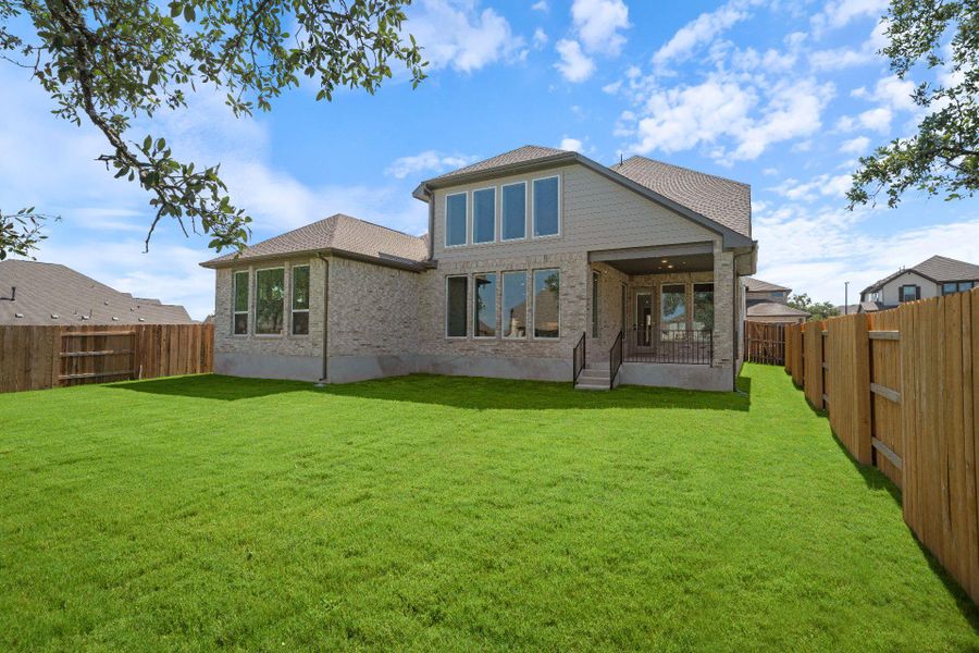 Rear of Home and Private Backyard