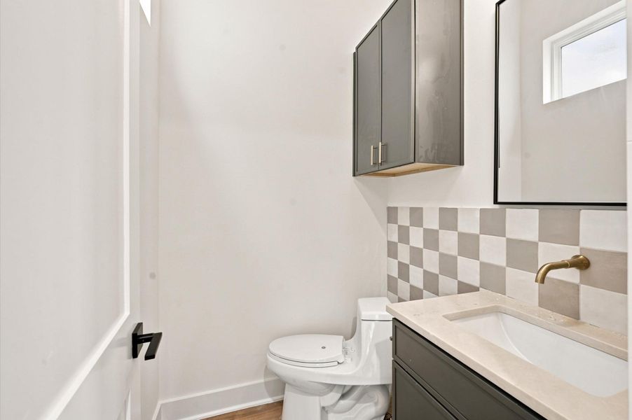 Powder bathroom on second floor. Powder bathroom on second floor.