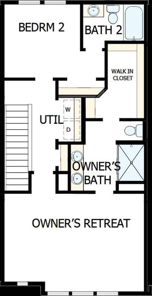 2D floor plan layout of this home in Central Living at Craig, Charlotte, NC (Image 4).