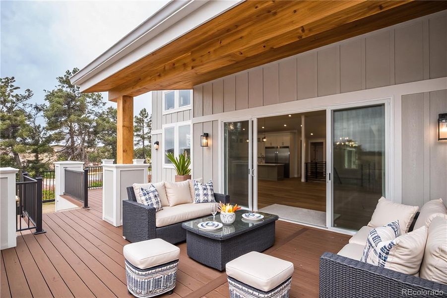 Exterior details and patio area of a home in , Kiowa (Image 4).