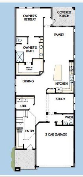 2D floor plan layout for the The Kimblewick by David Weekley Homes in Vistera of Venice – Garden Series, Nokomis, FL (Image 5).