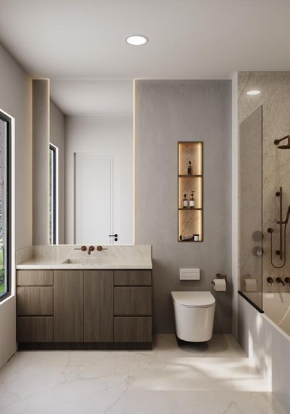 Furnished interior view inside a new home in , Spring (Image 33).