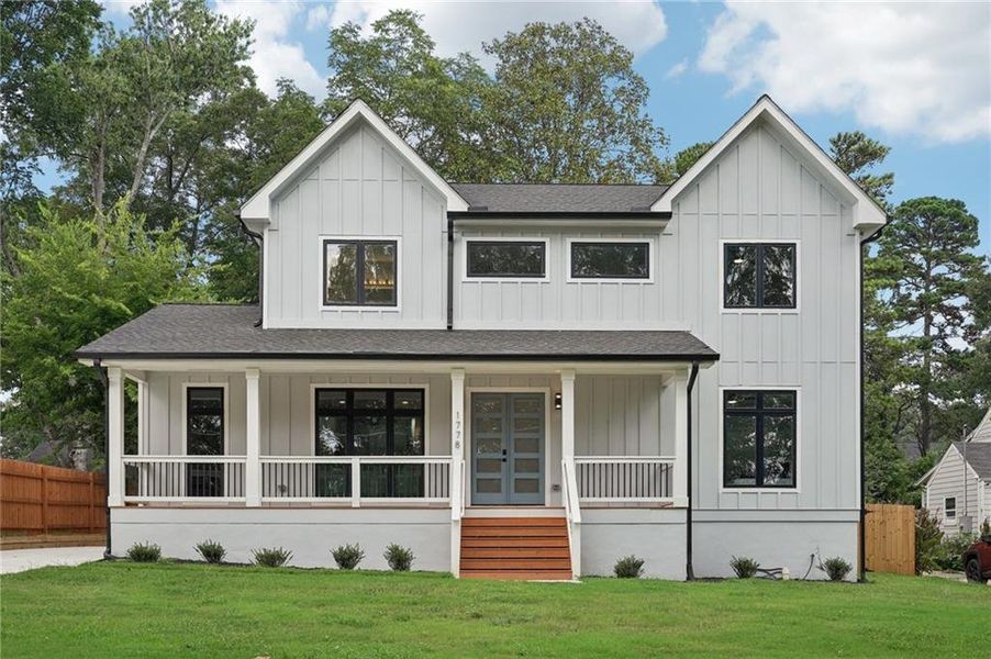 Front exterior of a new home in , Decatur, GA, highlighting curb appeal (Image 25). Front exterior of a new home in , Decatur, GA, highlighting curb appeal (Image 25).