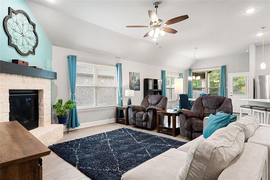 Wide open living area with loads of natural light.