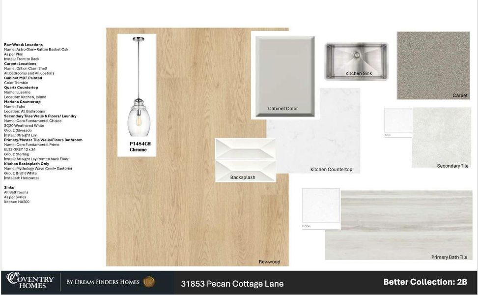 Sample of building materials used in homes in The Meadows at Imperial Oaks, Spring (Image 6). Sample of building materials used in homes in The Meadows at Imperial Oaks, Spring (Image 6).